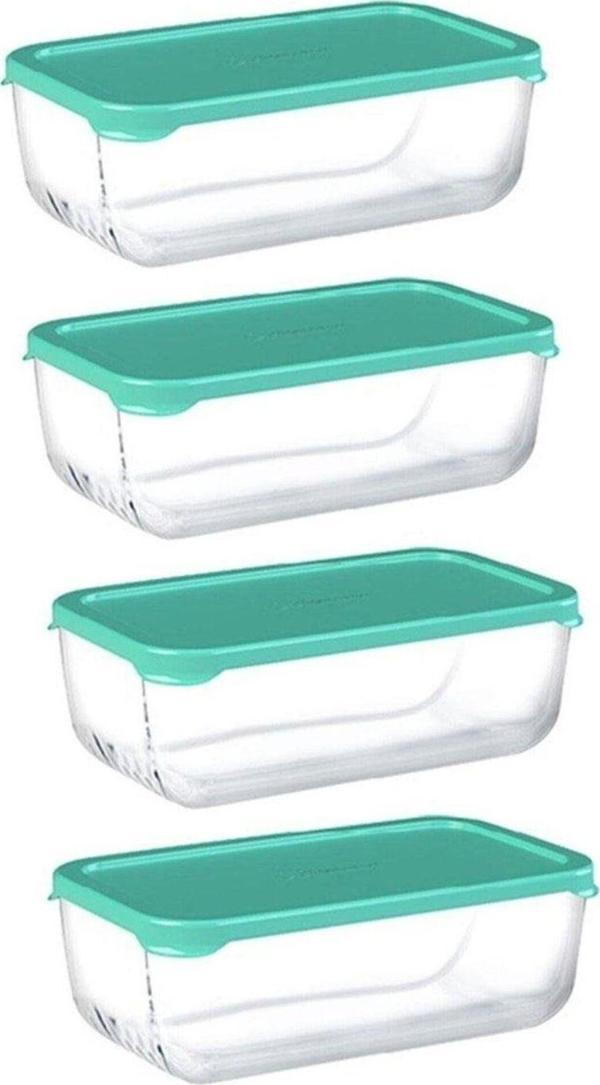 Paşabahçe 53743 Cam Saklama Kabı Plastik Kapaklı 4 Lü 1200 - Image 1