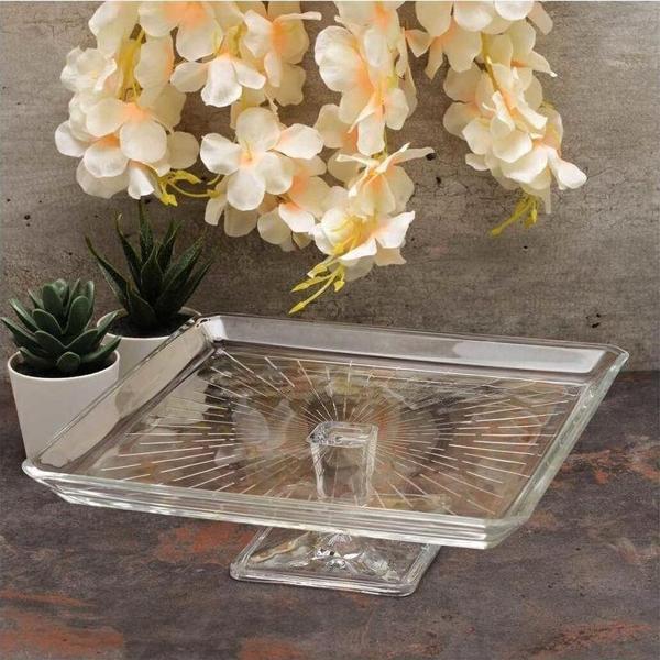 Paşabahçe 950007 Ayaklı Kare Servis Tabağı 24 Cm - Image 1