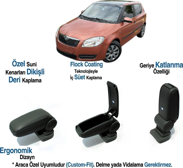 SKODA FABIA MK2  ARACA ÖZEL KOL DAYAMA KOLÇAK VİDASIZ 2008 2009 2010 2011 2012 2013 2014 - Image 1