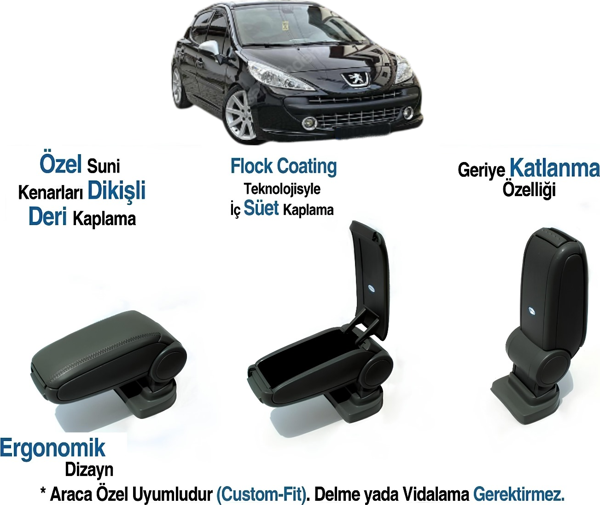 PEUVGOAT 207 SW ARACA ÖZEL KOL DAYAMA KOLÇAK  VİDASZ 2006 2007 2008 2009 2010 2011 2012 - Image 1