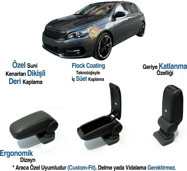 PEUGEOT 308 ARACA ÖZEL KOL DAYAMA KOLÇAK VİDASIZ 2014 2015 2016 2017 2018 2019 2020 2021 2022 2023 20224 - Image 1