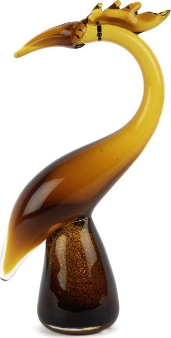 Mikasa Moor Amber Kahve Turna Cam Dekoratif Obje 18x33cm - Image 1