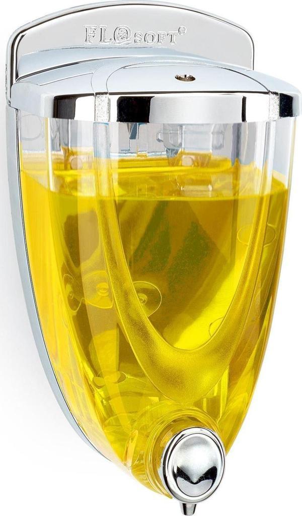 Duvara monteli flosoft sıvı sabunluk krom kaplama 650 ml. - Image 1