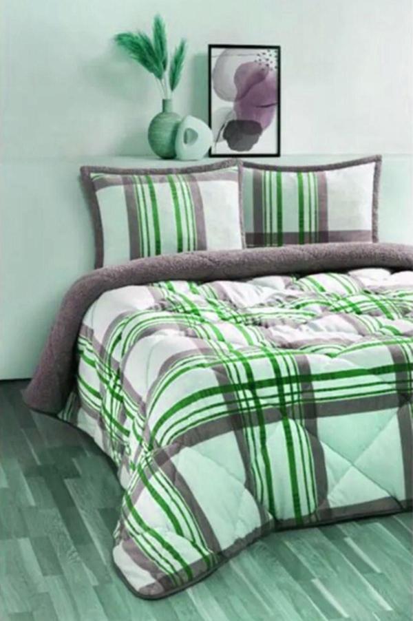 Merinos Comforter Çift Kişilik Yorgan Set Wera Yeşil - Image 1
