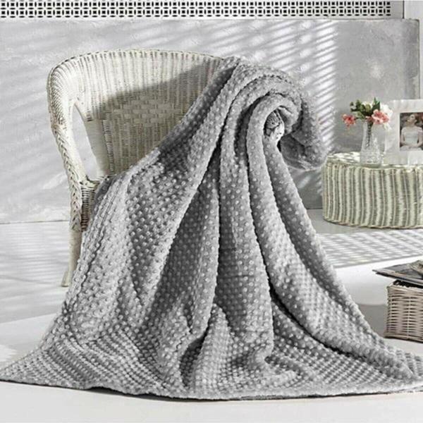 Merinos Çift Kişilik Pearl Tomurcuk Battaniye - Gri - Image 1