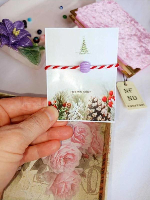 Mor Boncuklu Marteniçka Bileklik Şans Bereket Arkadaş Sevgili Eş Çocuk Hediye Bahar Bilekliği - Image 1