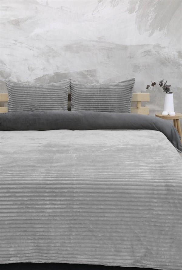 Merinos Eternity Fitilli Peluş Çift Kişilik Nevresim Takımı - Gri - Image 1