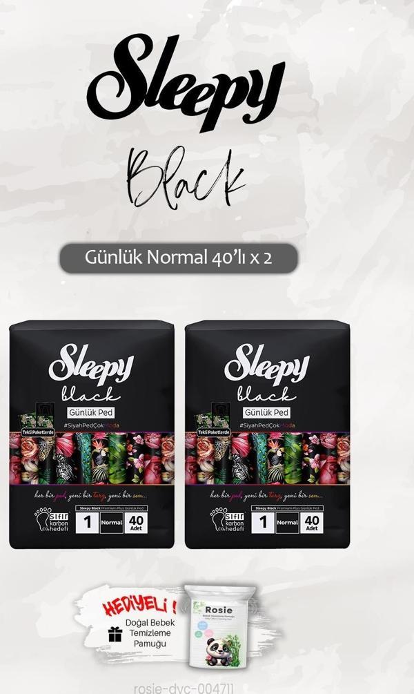 Sleepy Black Günlük Ped 40 'lı Normal x 2 ve ROSIE - Image 1