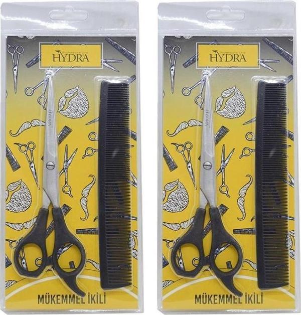 Tarko Hydra Mükemmel Ikili Profesyonel Berber Makası+Tarak Set x 2 - Image 1