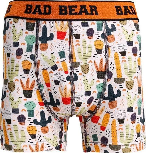 Cactus Off-White Beyaz Kaktüs Desenli Erkek Boxer - Image 1
