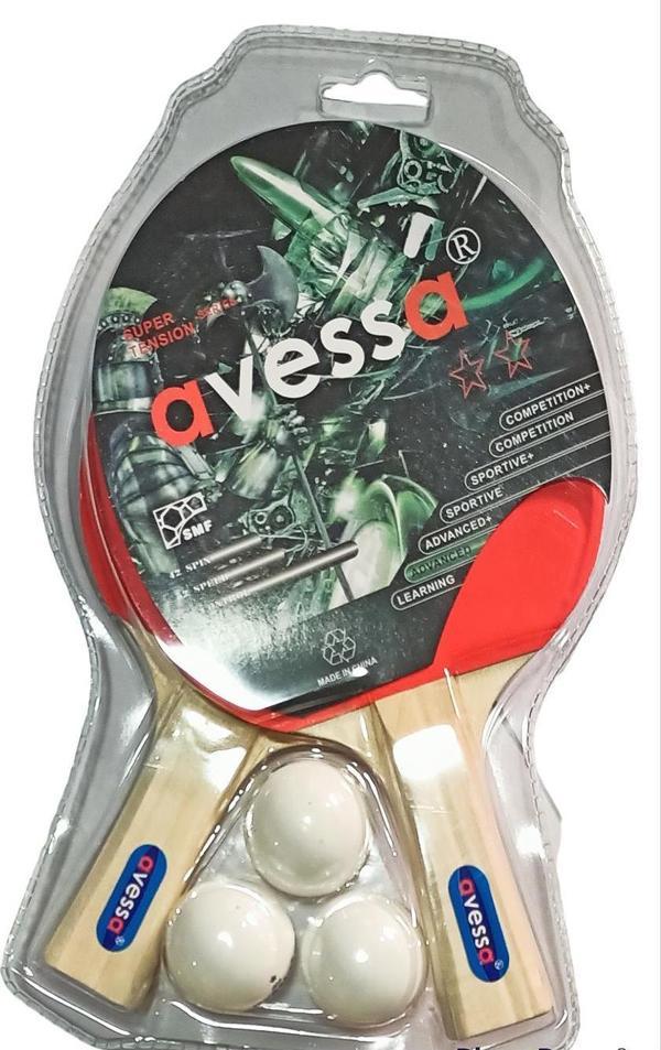 Avessa Masa Tenisi 2 Yıldız Raket Set ( 2 Raket 3 Top) - Image 1