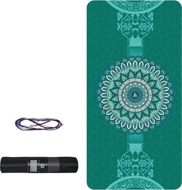 Tusi Yoga Matı ve Pilates Minderi Kilim Desenli Yeşil - Image 1