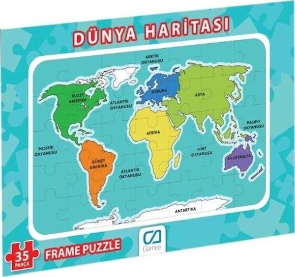 Dünya Haritası Frame Puzzle-35 - Image 1
