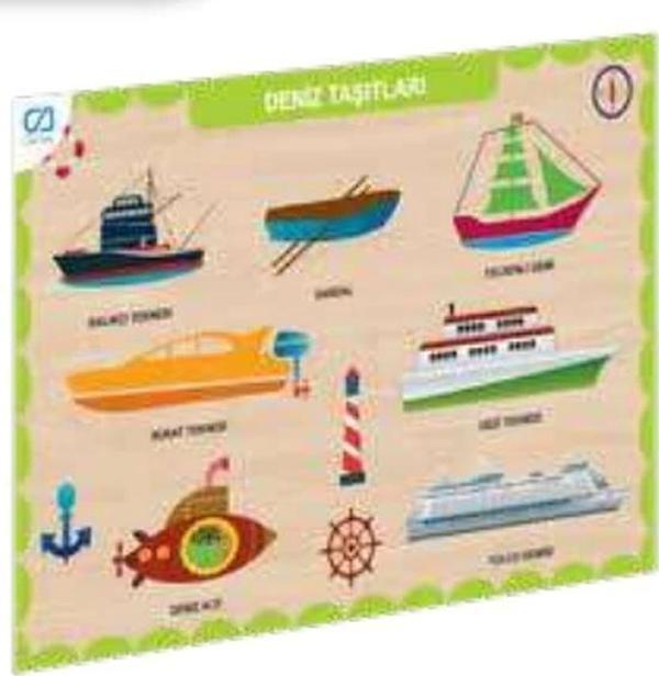 Ahşap Deniz Taşıtları Eğitici Set - Image 1