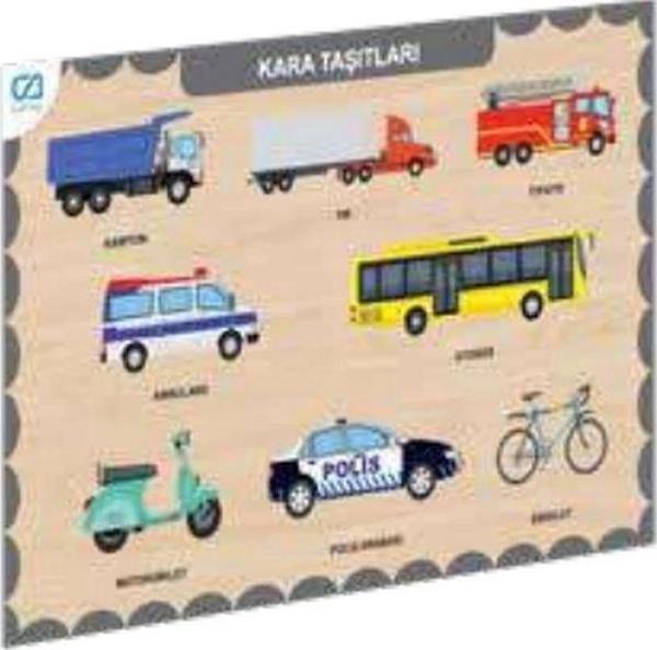 Ahşap Kara Taşıtları Eğitici Set - Image 1