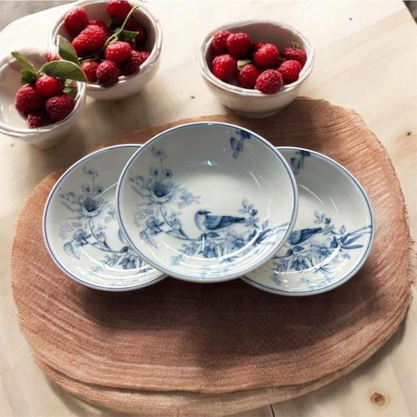 Güral PORSELEN KUŞ MODEL 12 ADET 19 CM ( BÜYÜK ) ÇUKUR YEMEK TABAK - Image 1