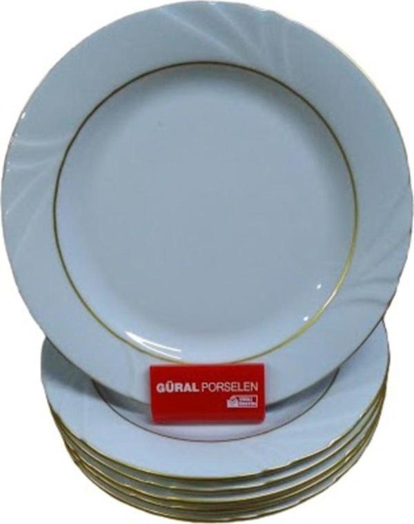 Güral Porselen 20 Cm Yaldızlı Pasta Tabağı 6 Lı - Image 1