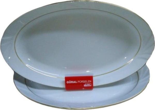 Güral Porselen 30 Cm Yaldızlı Kayık Tabak (1 Adet) - Image 1