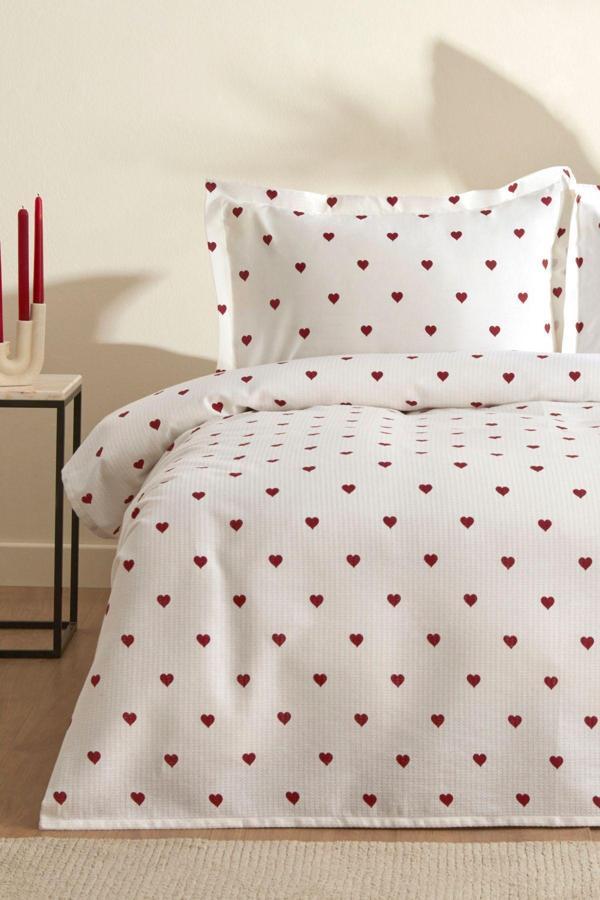 Karaca Home Amour %100 Pamuk Çift Kişilik Pike Takımı Kırmızı PP - Image 1