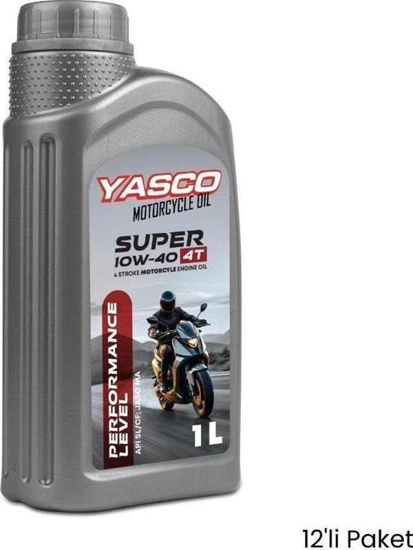 Yasco Motorcycle Oil Super 10W-40 4T 1L (12'Lİ)(ÜRETİM TARİHİ: 2024) - Image 1