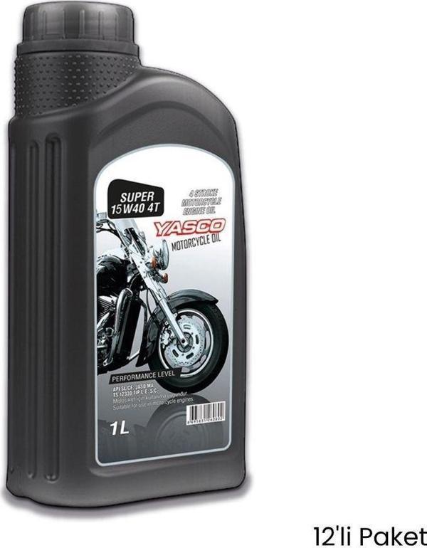Yasco Motorcycle Oil Super 15W-40 4T 1L (12'Lİ)(ÜRETİM TARİHİ:2024) - Image 1