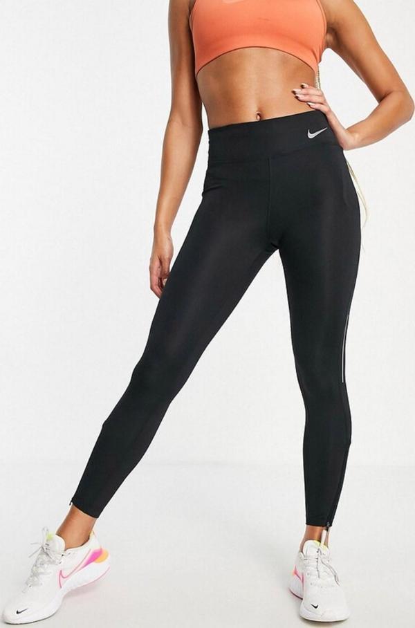 Nike Epic Faster Mid Rise 7/8 Running Leggings 3 Cepli Toparlayıcı Siyah Tayt - Image 1