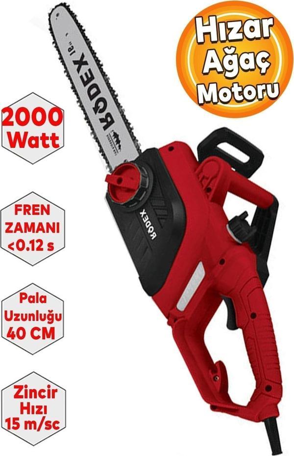 RDX9055 Elektrikli Ağaç Orman Motoru Hızar Ağaç Kesme Motoru 40 cm 2000W - Image 1