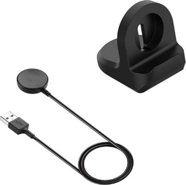 Dmay Samsung Galaxy Watch 4 Akıllı Saat Uyumlu Usb Şarj Kablosu + Silikon Şarj Standı Tutucu - Image 1