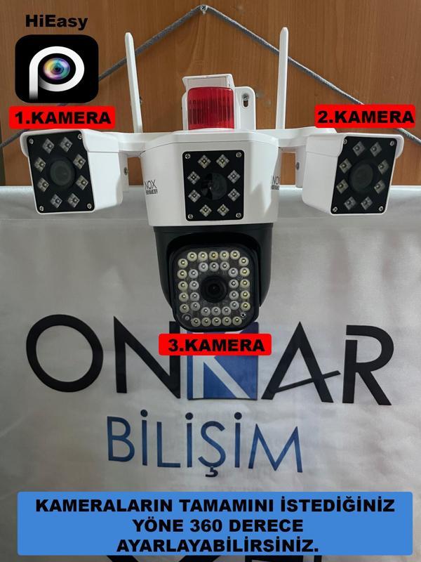 INOX-20 9MP ( 3+3+3 ) 3 Kameralı Wifi Kablosuz Güvenlik Kamerası - Image 1