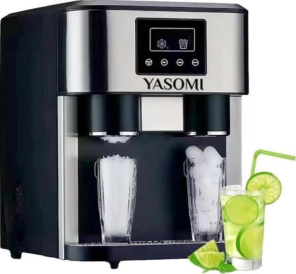 Yasomi Coolmaster ZBS15 3in1 Küp & Kırılmış Buz, Soğuk Su LCD Dokunmatik Inox Gövde 2l Tanklı Buz Makinesi - Image 1