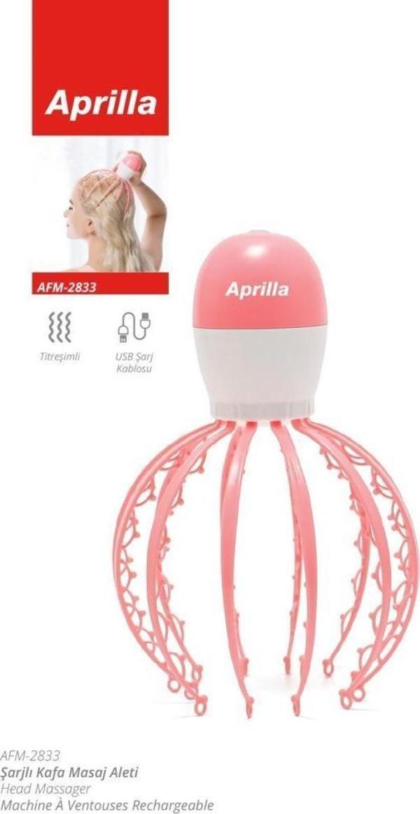 Aprilla Afm-2833 Şarjlı Titreşimli Kafa Masaj Aleti Pembe - Image 1