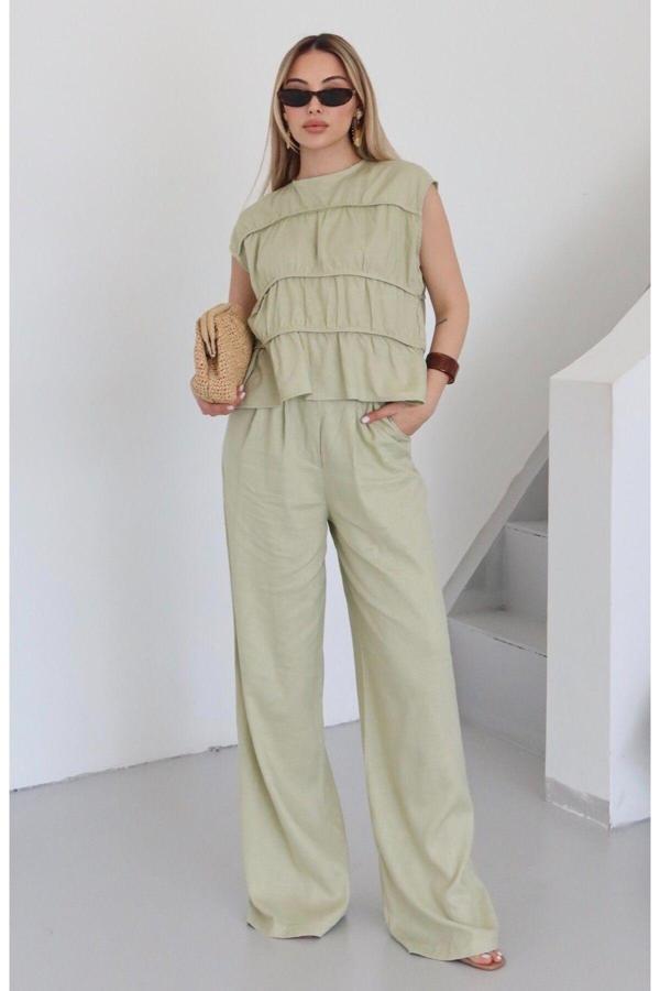 Laluvia Mint Milora Bluz Pantolon Takım - 2025145 - Image 1