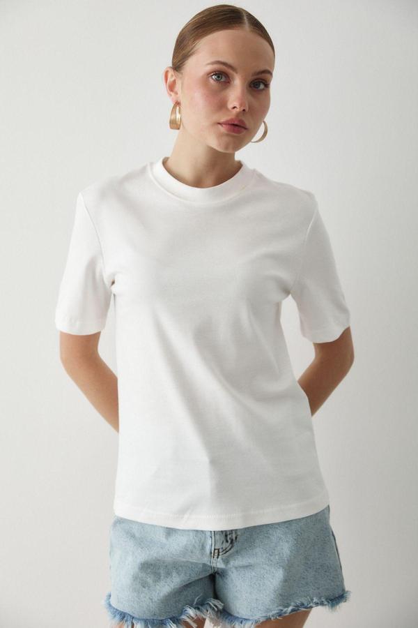 Laluvia Beyaz Basic Tshirt - 1075 - Image 1