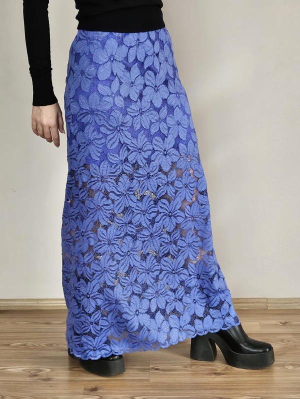 Retro dantel maxi etek - Image 1