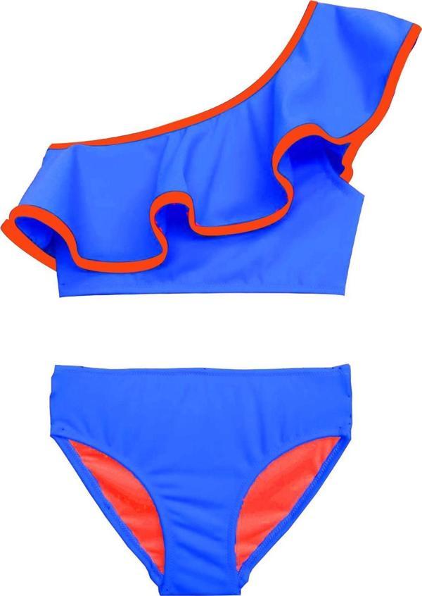 Saks Turuncu biyeli kız çocuk bikini takım DB200621BT - Image 1