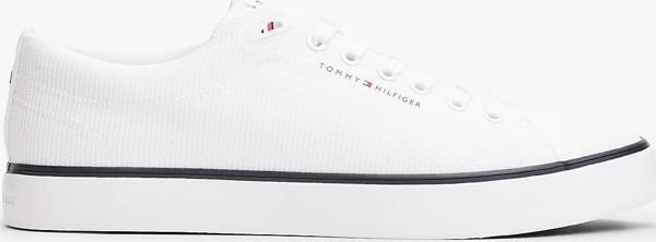 Tommy Hilfiger TH HI VULC CORE LOW II MESH Erkek Beyaz Sneaker FM0FM05513YBS - Image 1