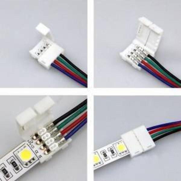 Ledonline 3 Adet 25Cm Rgb Şerit Led Ekleme Aparatı Kablolu 4Pin Led Birleştirme - Image 1