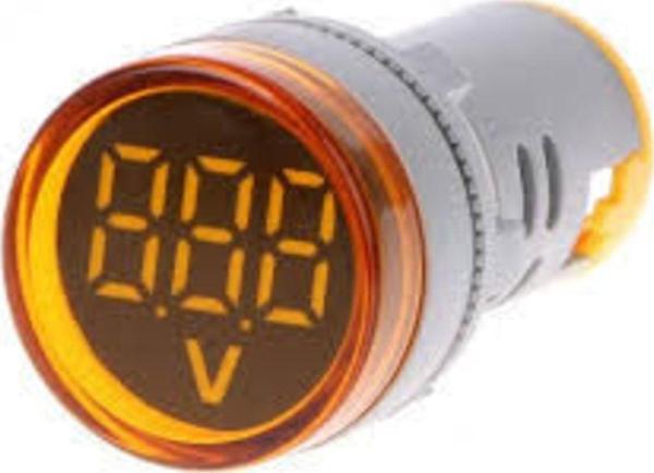 Ledonline Sarı Pano Tipi Voltmetre Sinyal Lambası Ac 220V 60V-500V Ölçüm - Image 1