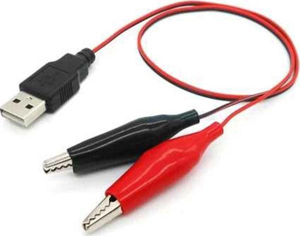 Ledonline Usb  Krokodil  Çevirici Kablo - 5V Kaynak Test Kablosu 60Cm Max 2A - Image 1