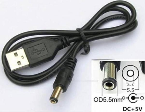 Ledonline Usb To Dc 5.5 2.1 Mm Kalın Uç Power Güç Çevirici Adaptör Kablosu - Image 1