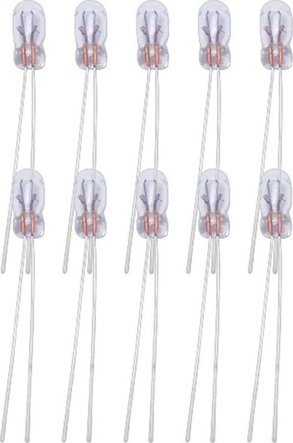 Ledonline 10 Adet 8X3Mm 12V Mini Ampul Kıl Bacak Dipsiz Gösterge Ampulü Sarı Işık 8Mmx3Mm - Image 1