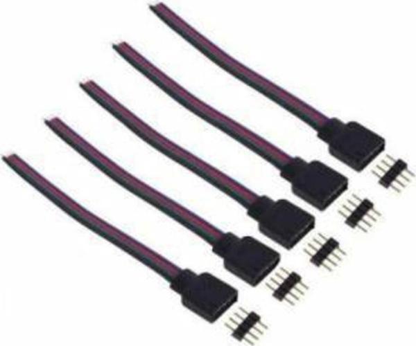 Ledonline 5 Adet 4Pin Rgb Şerit Led Ekleme Ara Bağlantı Kablosu Erkek Soket - Image 1