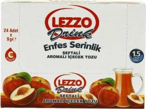 Lezzo Şeftali Aromalı Toz Içecek 9 Gr 24 Paket - Image 1