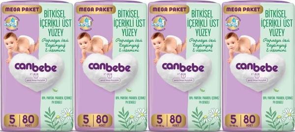 Canbebe Bebek Bezi Beden:5 (11-18Kg) Junior 320 Adet Mega Avantaj Fırsat Pk - Image 1
