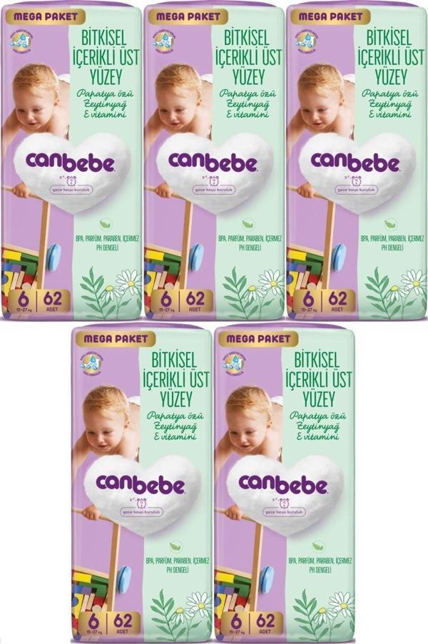 Canbebe Bebek Bezi Beden:6 (15-27Kg) Exstra Large 310 Adet Mega Fırsat Pk - Image 1