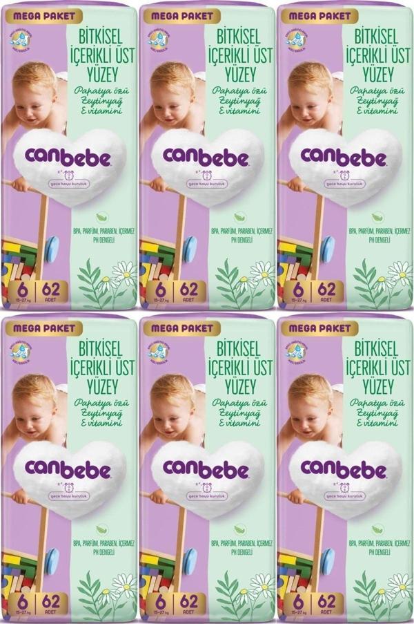Canbebe Bebek Bezi Beden:6 (15-27Kg) Exstra Large 372 Adet Mega Ekstra Fırsat Pk - Image 1