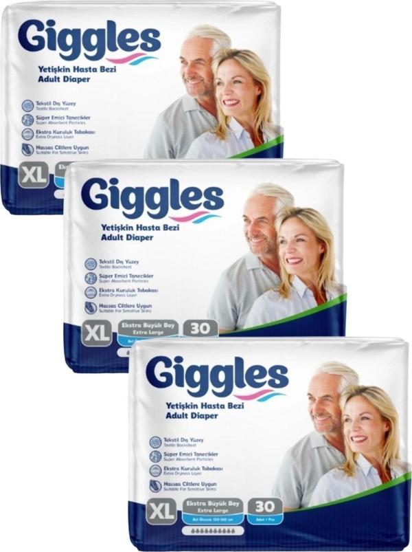 Giggles Belbantlı Yetişkin Hasta Bezi Extra Large Xl 30 Lu X 3 Adet - Image 1