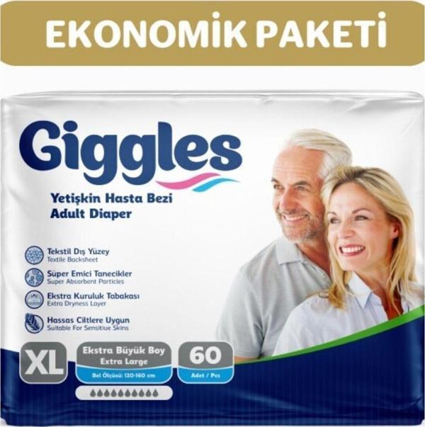 Giggles Yetişkin Bel Bantlı Hasta Bezi Extralarge 60 Adet - Image 1