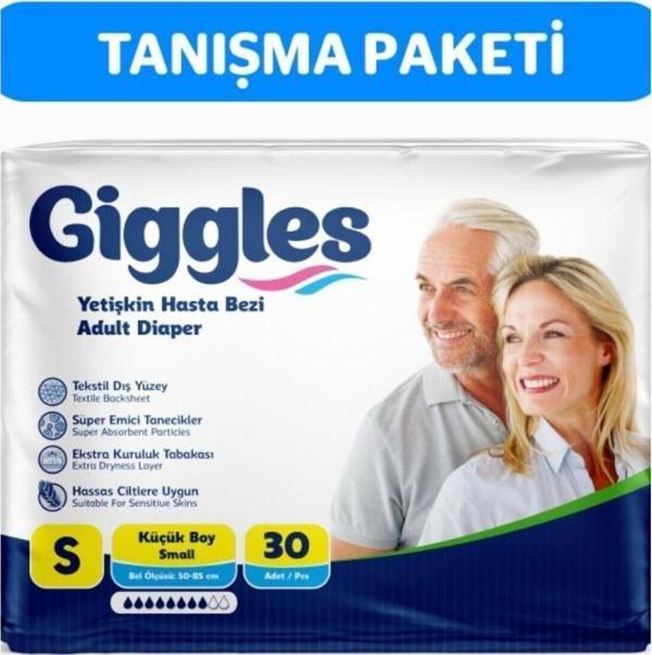 Giggles Yetişkin Bel Bantlı Hasta Bezi Small 30 Adet - Image 1