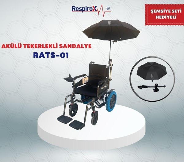 Respirox Rats-01 Akülü Tekerlekli Sandalye - Şemsiye Seti Hediyeli - Image 1